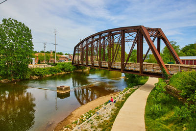 Bridge over river against sky