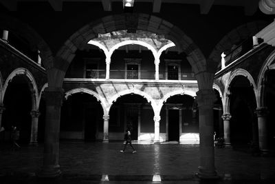 View of historic building at night