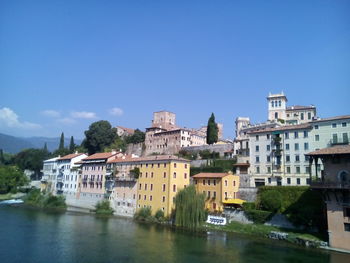 View of river with buildings in background