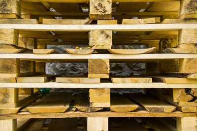 Full frame shot of wood at construction site