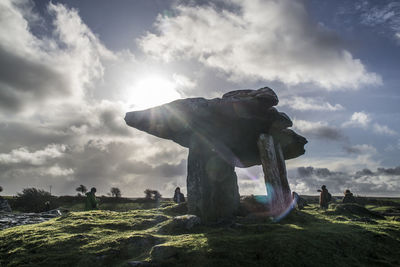 Ancient grave against the sun