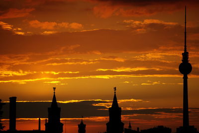 Scenic view of dramatic sky at sunset