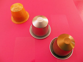 High angle view of tea on table