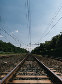 Railroad tracks against sky