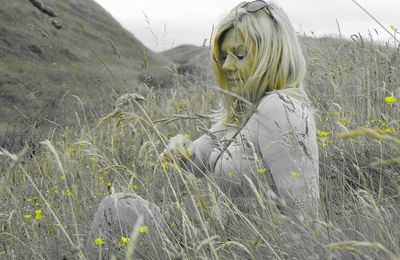 View of landscape with mountain in background