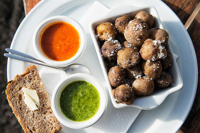 Directly above shot of canarian wrinkly potatoes