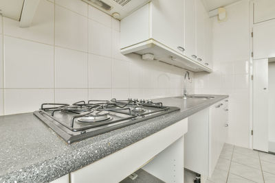 View of gas stove in kitchen