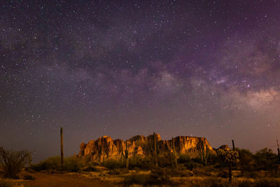 Scenic view of star field against sky