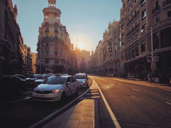 Cars on city street