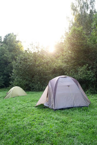 Tent in forest