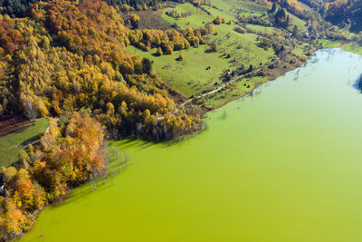 High angle view of bridge over river