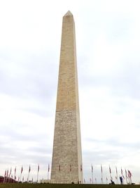 Low angle view of washington monument against sky