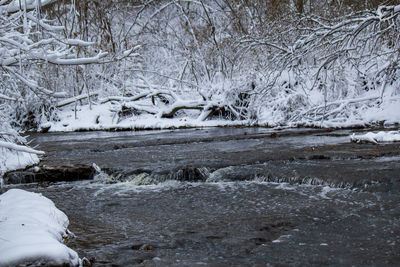 Scenic view of frozen river during winter