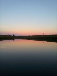 Scenic view of lake against clear sky