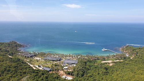 High angle view of sea against sky