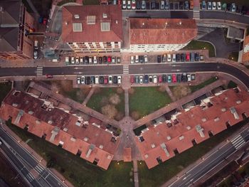 High angle view of city street