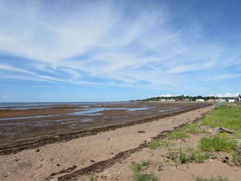 Scenic view of beach against sky