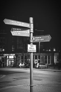 Sign board on road