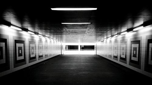 Empty corridor of subway station