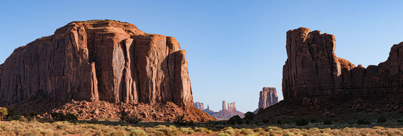 Panoramic view of rock formations against sky