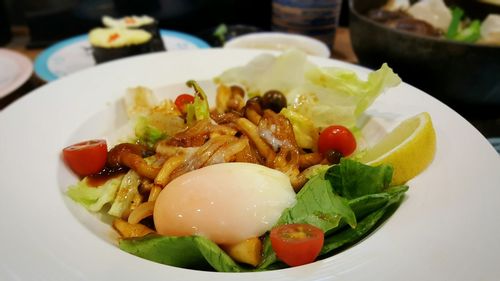 Close-up of salad served in plate