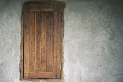 Old wooden door of house