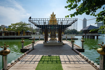 View of temple against cloudy sky