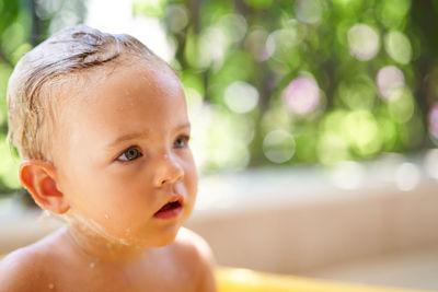 Close-up of cute baby boy