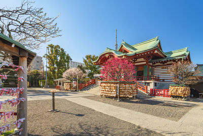 Exterior of building against clear blue sky