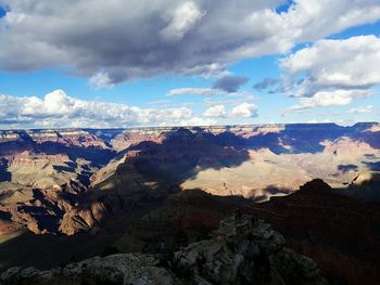 Scenic view of landscape against cloudy sky