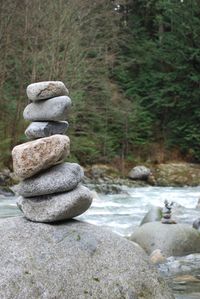 Stack of stones on rocks