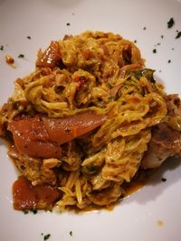 Close-up of pasta in plate