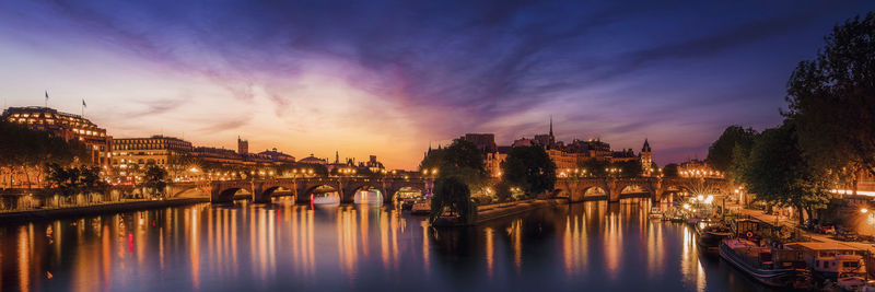 Illuminated city at night