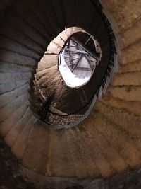 Low angle view of spiral staircase