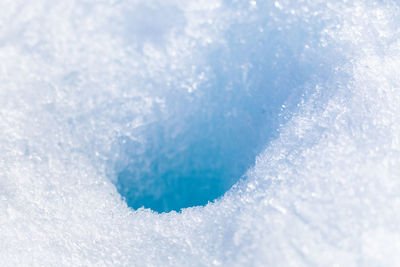 Close-up of hole in ice