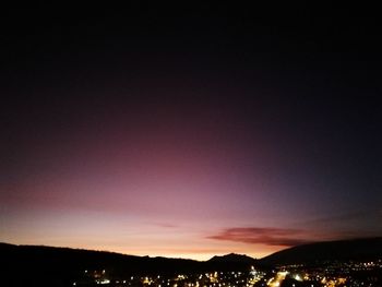 Illuminated sky at night