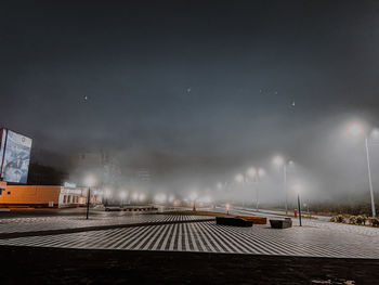 View of city street at night