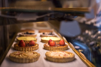 Close-up of tart served on table