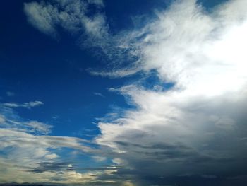 Low angle view of clouds in sky