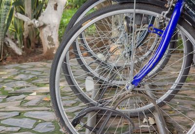 Close-up of bicycle wheel