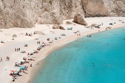 High angle view of beach