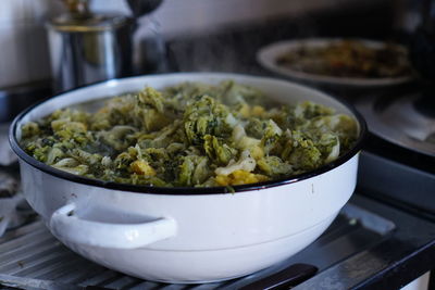 Close-up of food in bowl on table