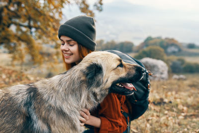 Young woman with dog
