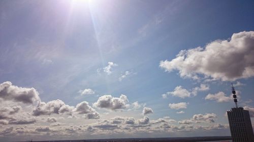 Sun shining through clouds