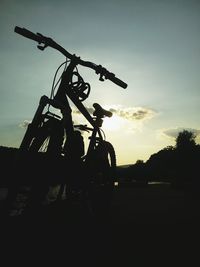 Bicycles against sky