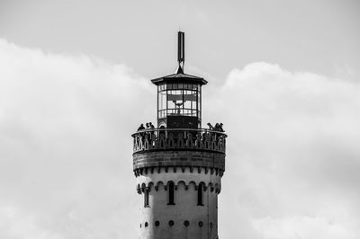 Low angle view of lighthouse against sky