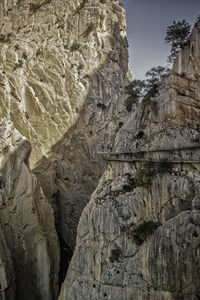 Rock formations on rocky mountains