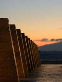 Scenic view of sea against clear sky during sunset