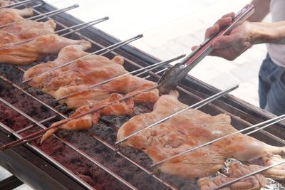 Meat on barbecue grill