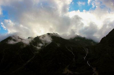 Scenic view of mountains against sky